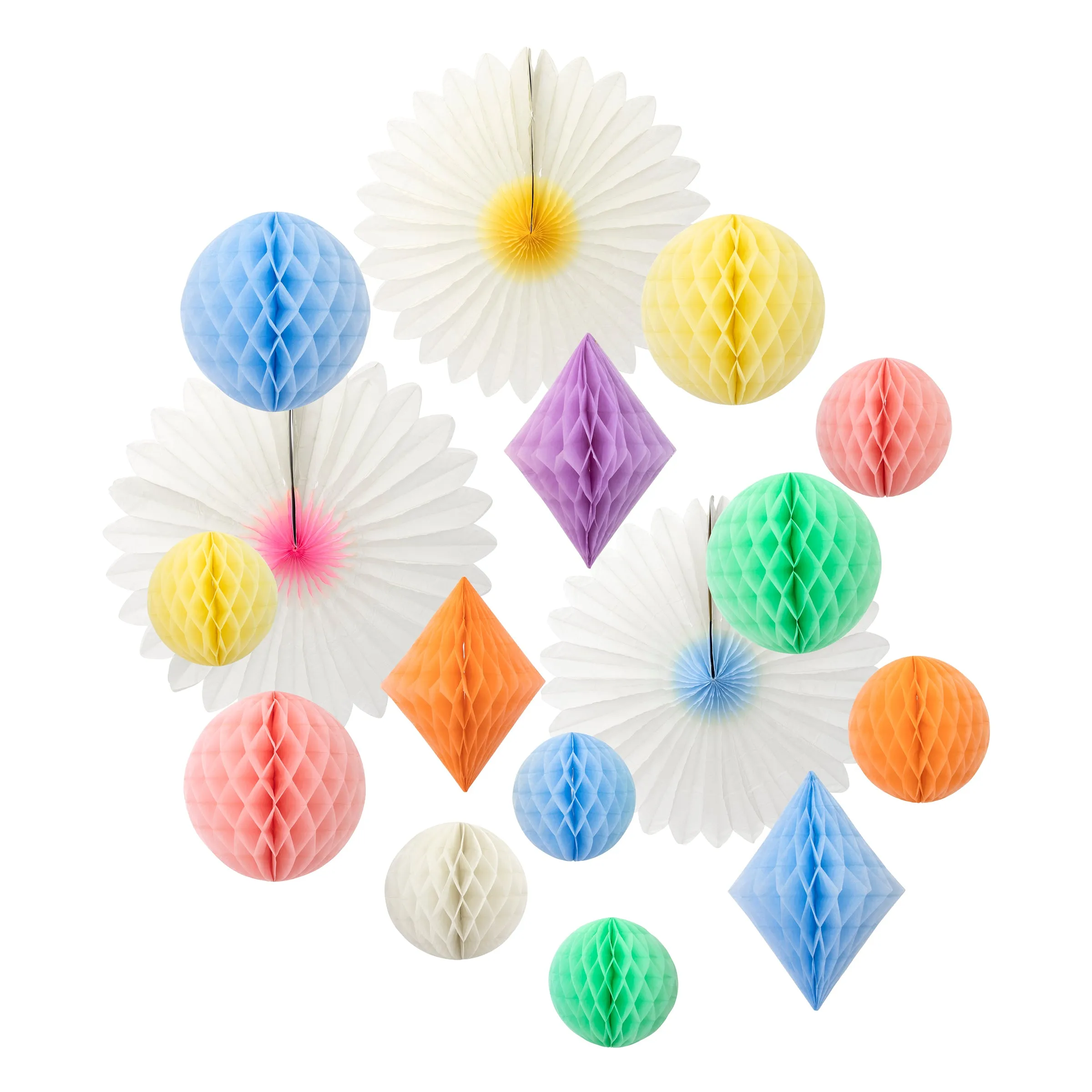 Pastel Honeycomb Decoration Kit (x 16)