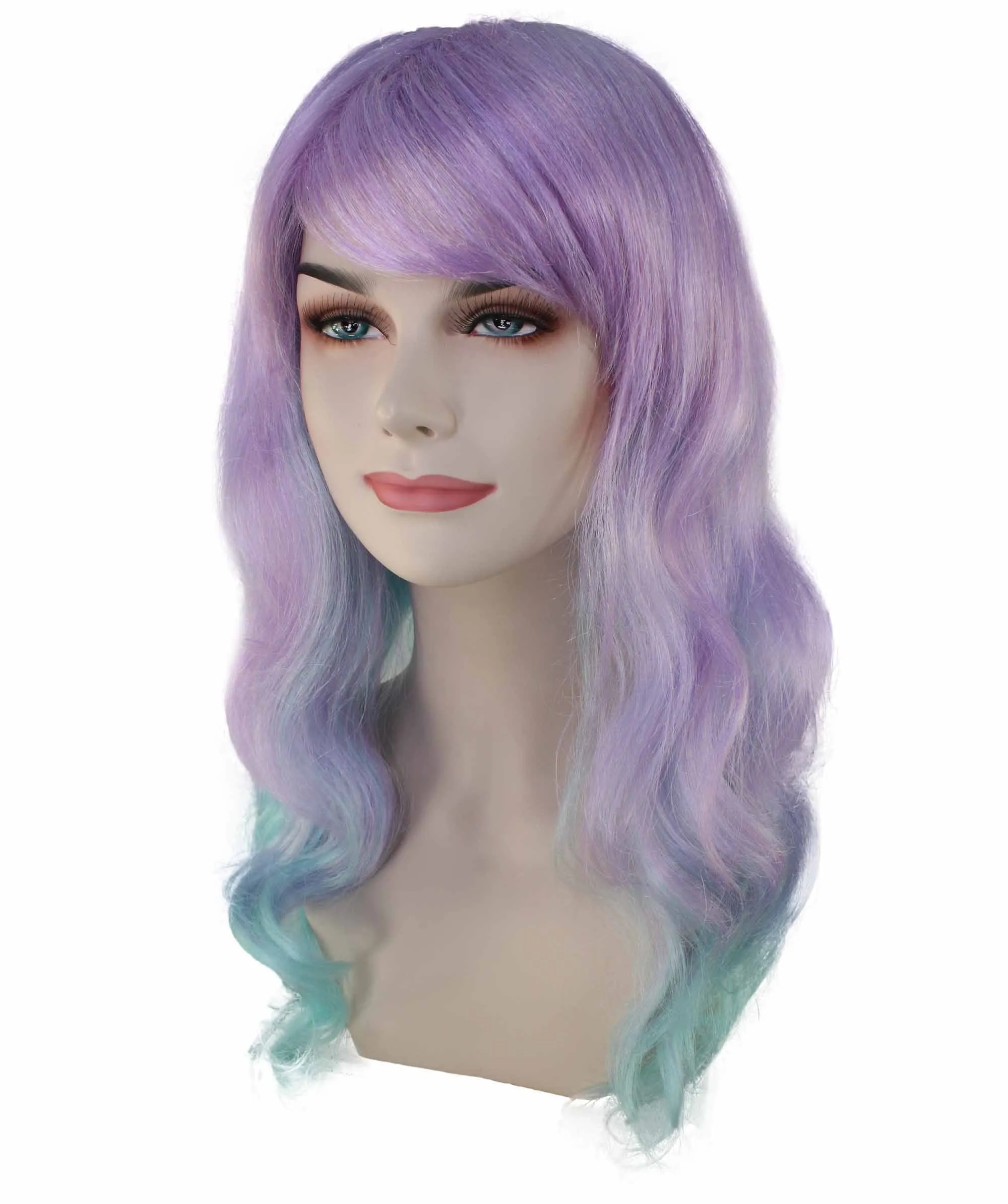 Pastel Ombre | Women's Multi Color Curly Shoulder Length Trendy Pastel Ombre Wig