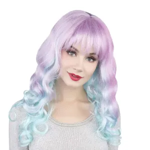 Pastel Ombre | Women's Multi Color Curly Shoulder Length Trendy Pastel Ombre Wig