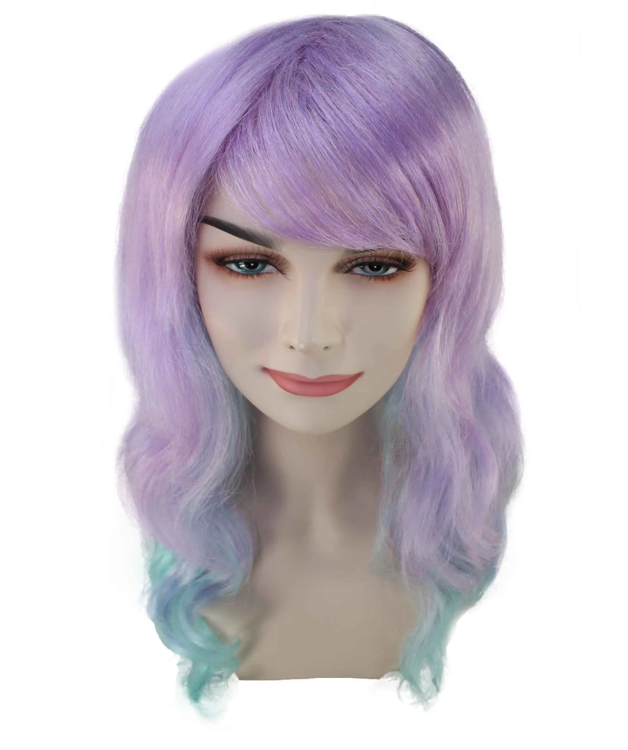 Pastel Ombre | Women's Multi Color Curly Shoulder Length Trendy Pastel Ombre Wig