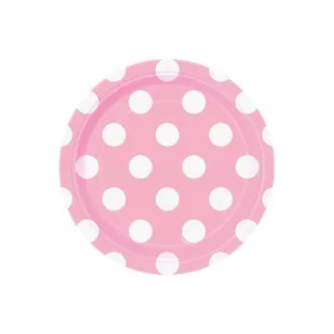 Pastel Pink Dots Plates 18cm 8pk