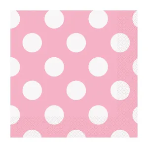Pastel Pink Dotty Lunch Napkins 33cm 16pk