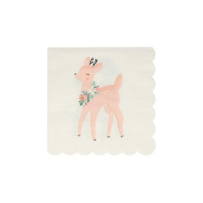 Pastel Reindeer Small Napkins (16 pack)