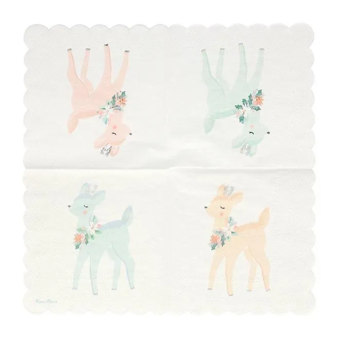 Pastel Reindeer Small Napkins (16 pack)