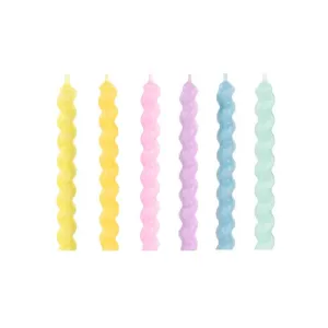 Pastel Spiral Candles - 6 Pkt