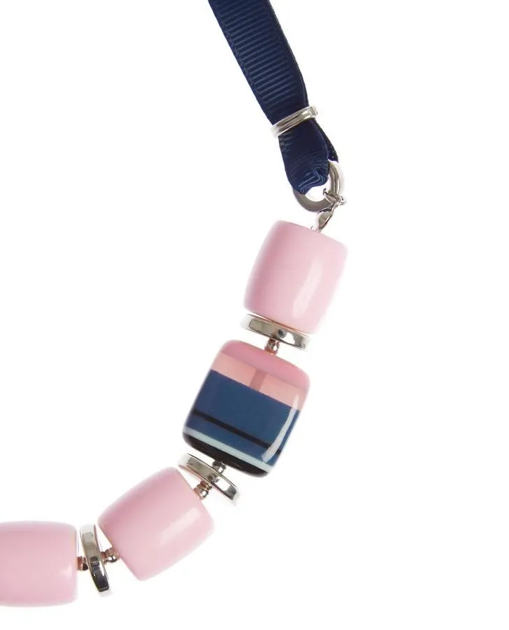 Pastel Stripe Bead Necklace