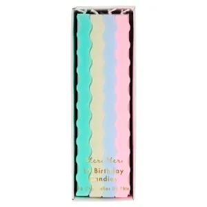 Pastel Wavy Candles (x 16)