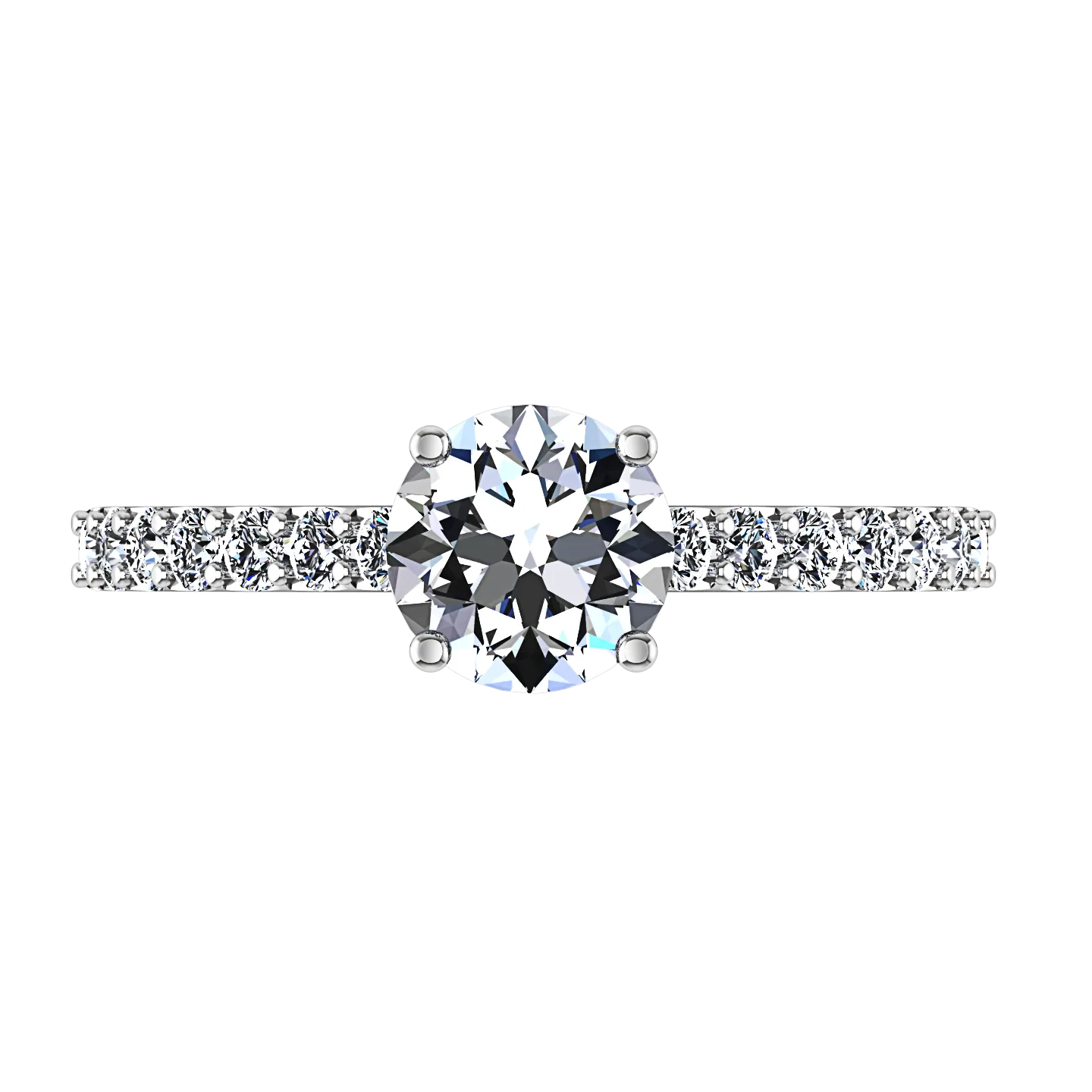 Pave Engagement Ring Harmoney 14K White Gold