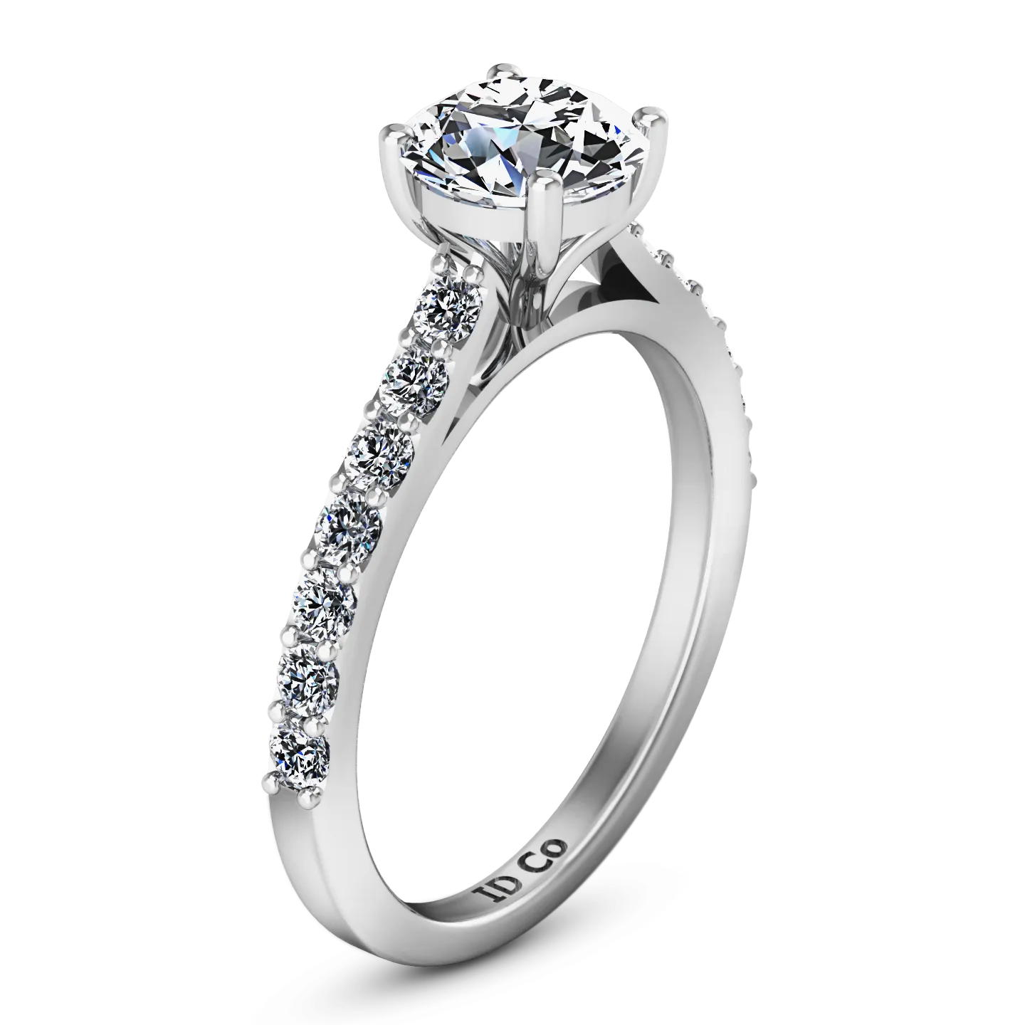 Pave Engagement Ring Harmoney 14K White Gold