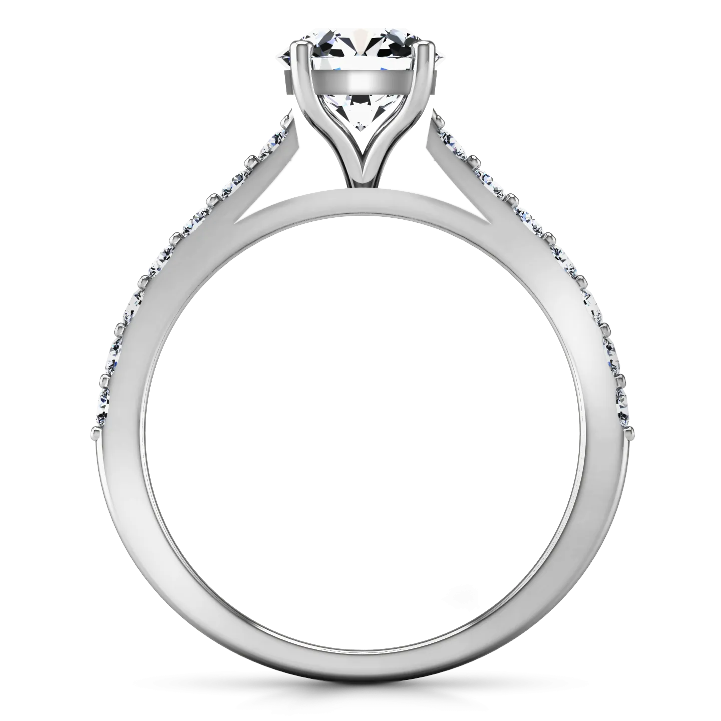 Pave Engagement Ring Harmoney 14K White Gold