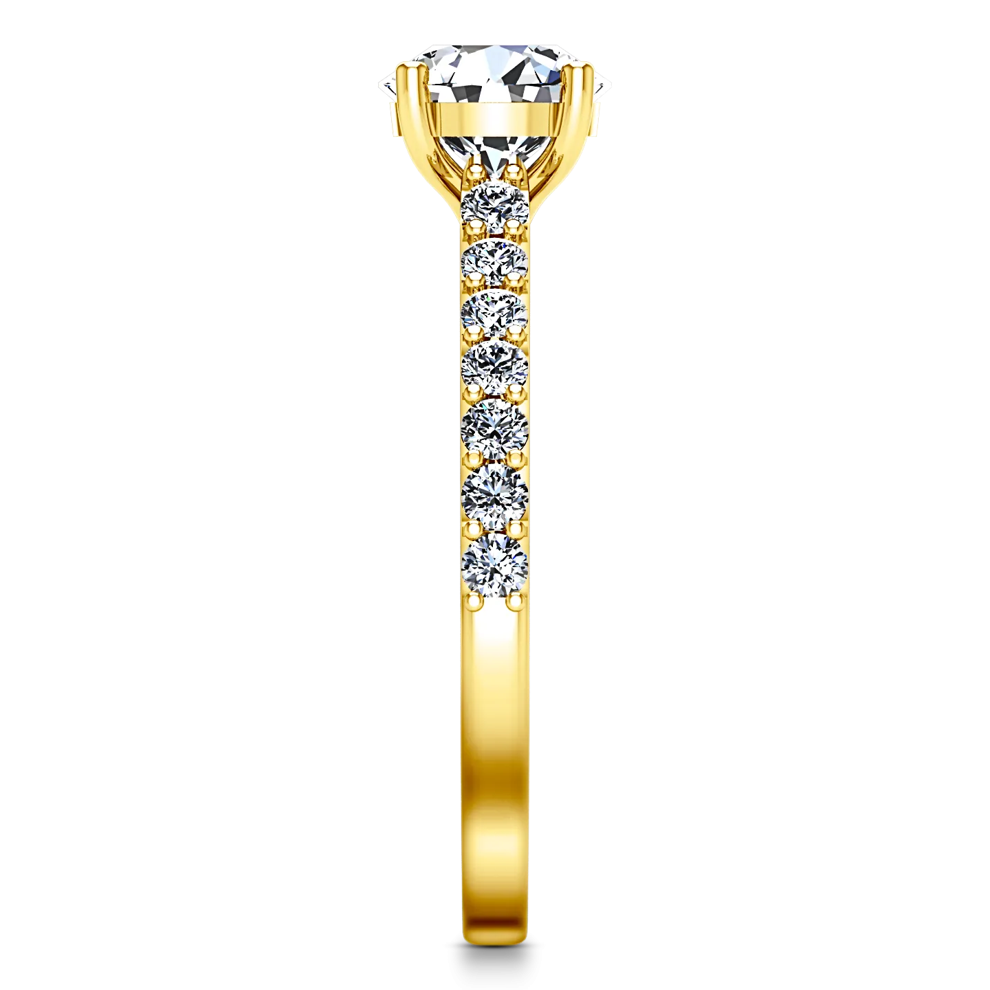Pave Engagement Ring Harmoney 14K Yellow Gold