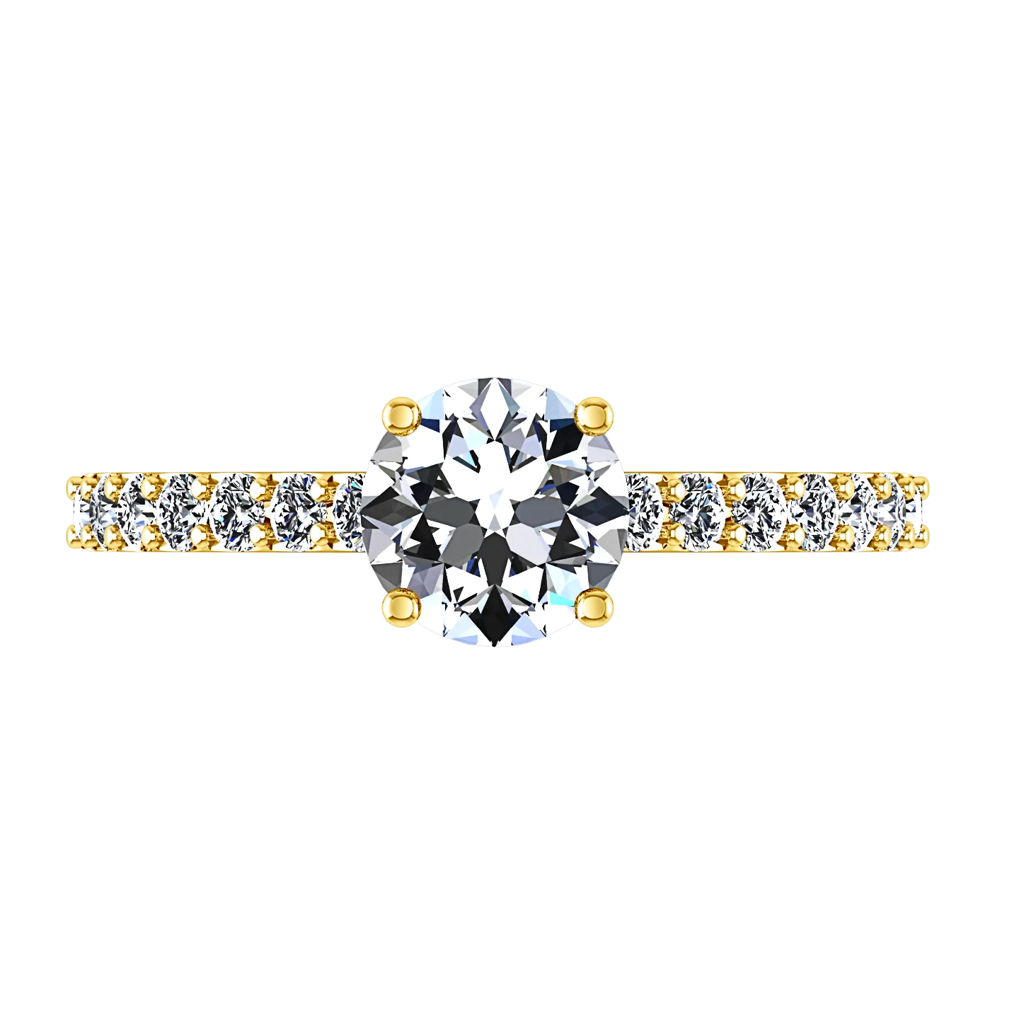 Pave Engagement Ring Harmoney 14K Yellow Gold