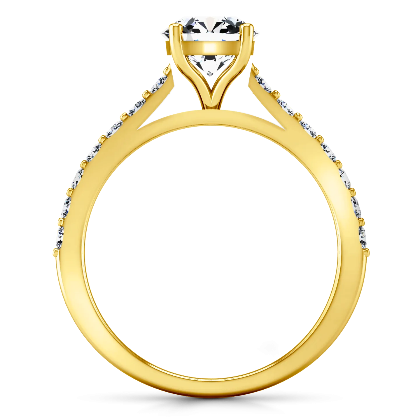 Pave Engagement Ring Harmoney 14K Yellow Gold
