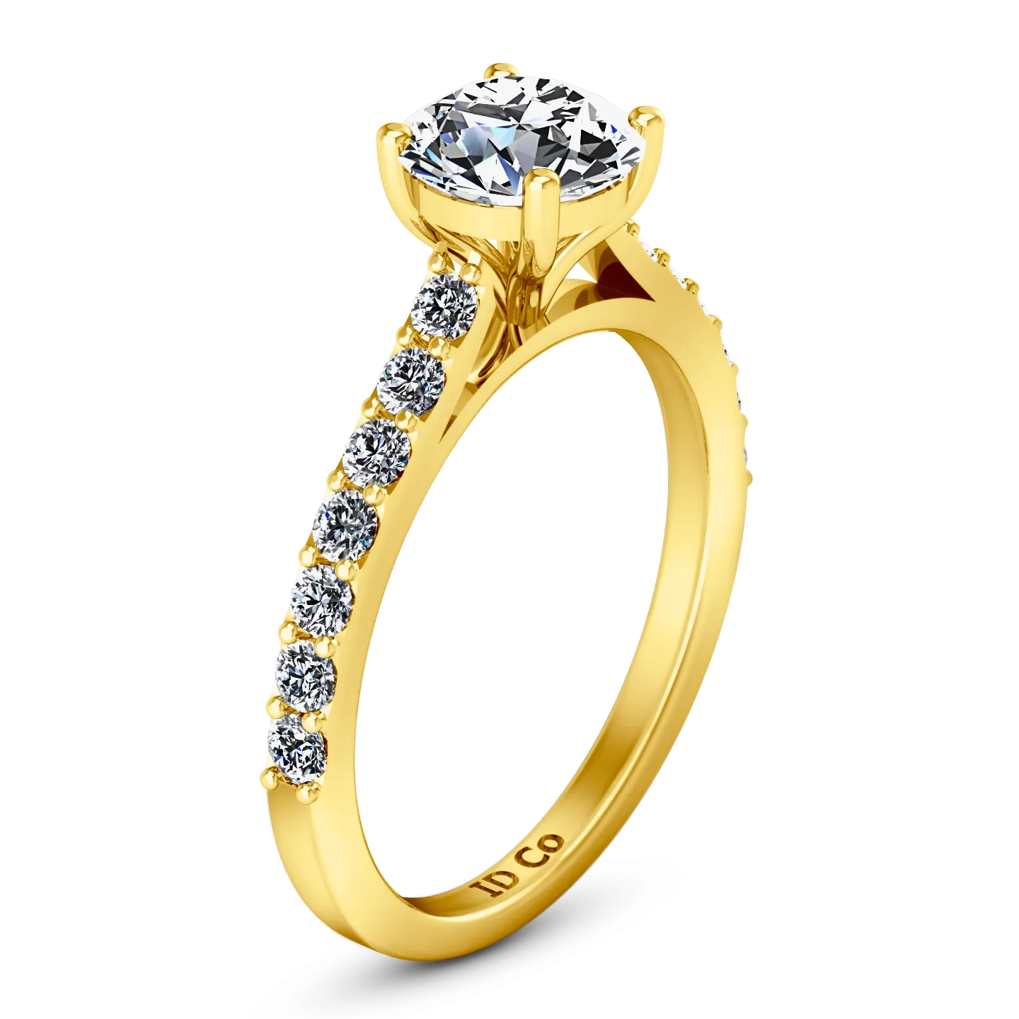 Pave Engagement Ring Harmoney 14K Yellow Gold