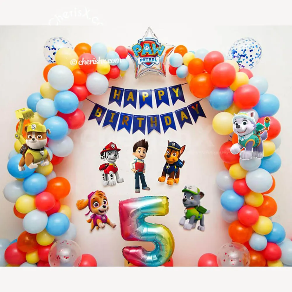 Paw Patrol Kids Birthday Decoration Items Pack of 264 Pcs