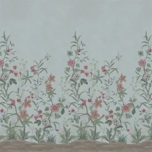 Peacock Toile Scene 2 Sky Blue