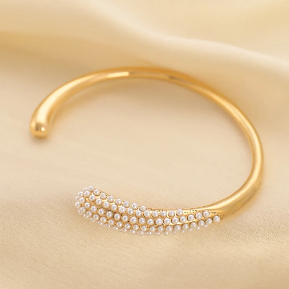 Pearl Cascade Cuff Bracelet