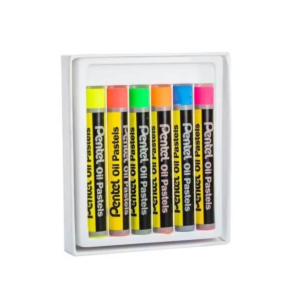 Pentel Arts Oil Pastels 6pk, Fluorescent