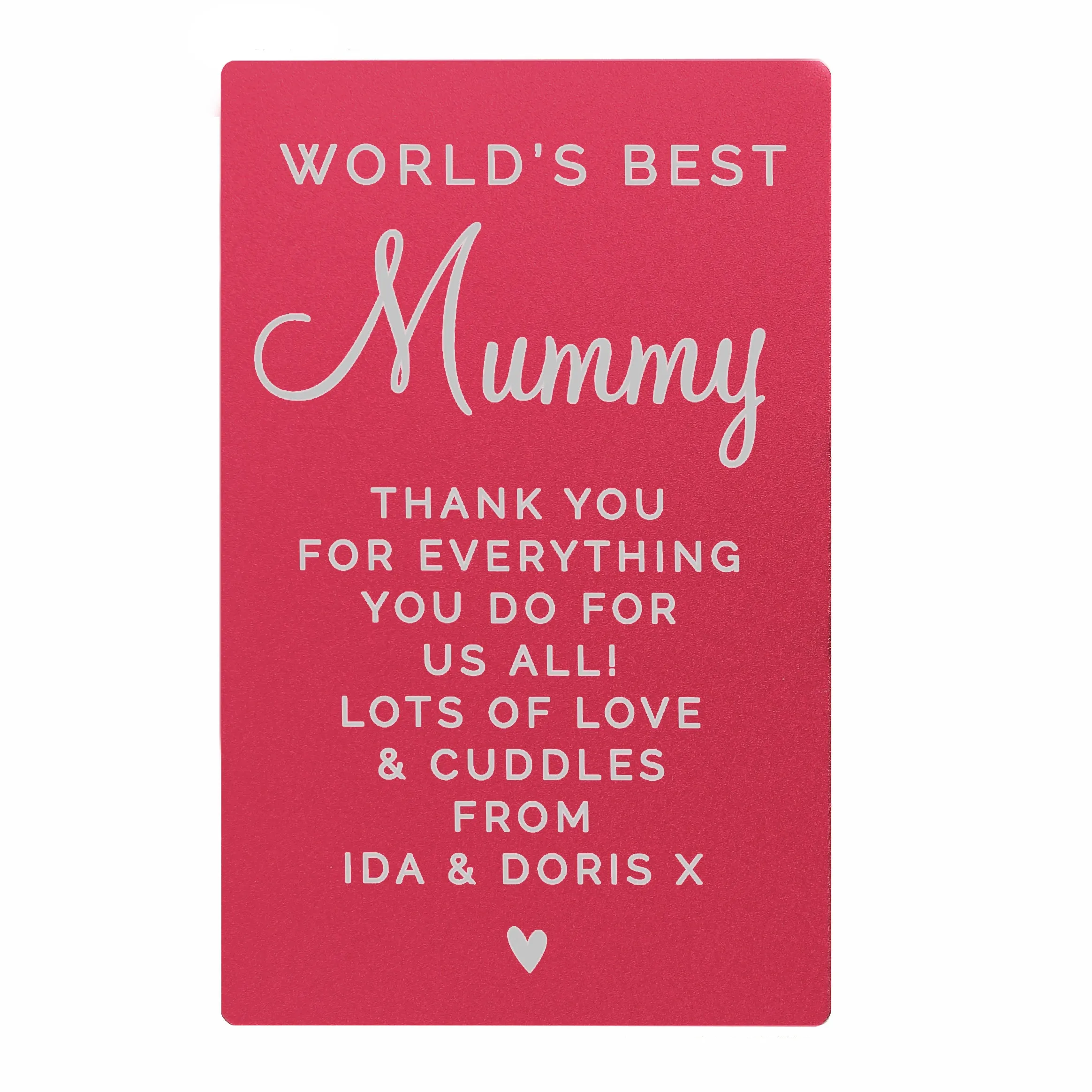 Personalised Free Text Cerise Wallet Card
