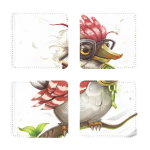 Pete the Sweet Little Bird Sublimation Coasters Pack of Four