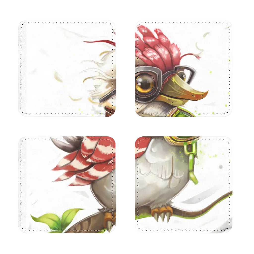 Pete the Sweet Little Bird Sublimation Coasters Pack of Four