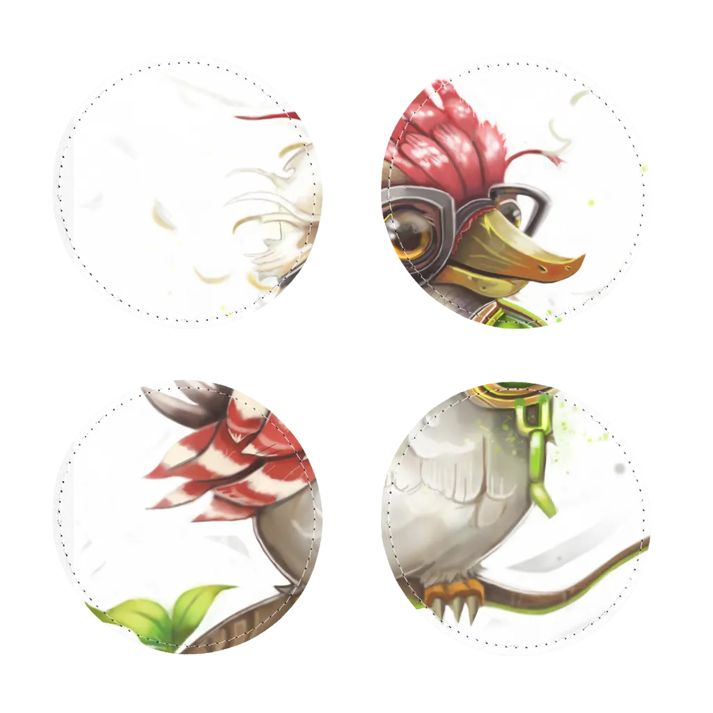Pete the Sweet Little Bird Sublimation Coasters Pack of Four