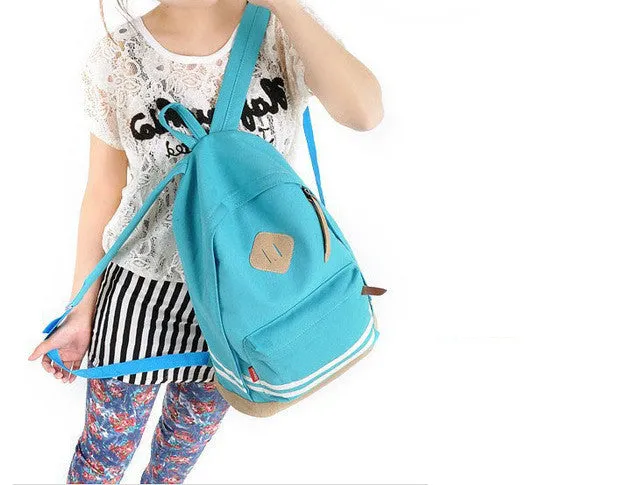 Pick Your Color: Full Size Canvas Backpack, Back to School, Campus Pack, School Bag