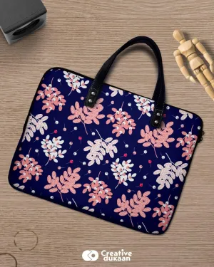 Pink Leafage beautiful laptop sleeve bag
