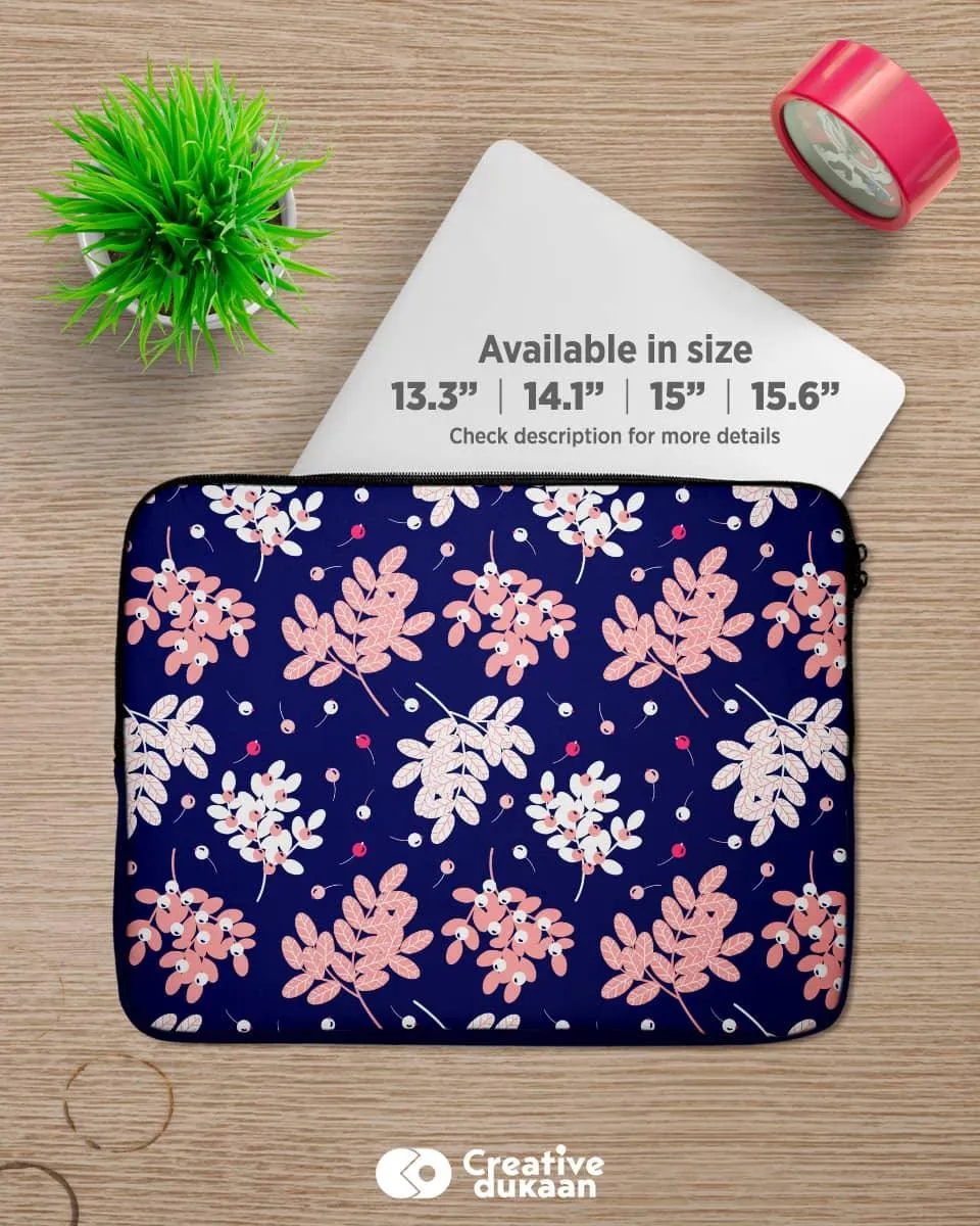 Pink Leafage beautiful laptop sleeve bag