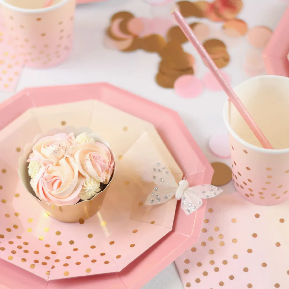 Pink   Peach Cocktail Napkins - Pack of 20