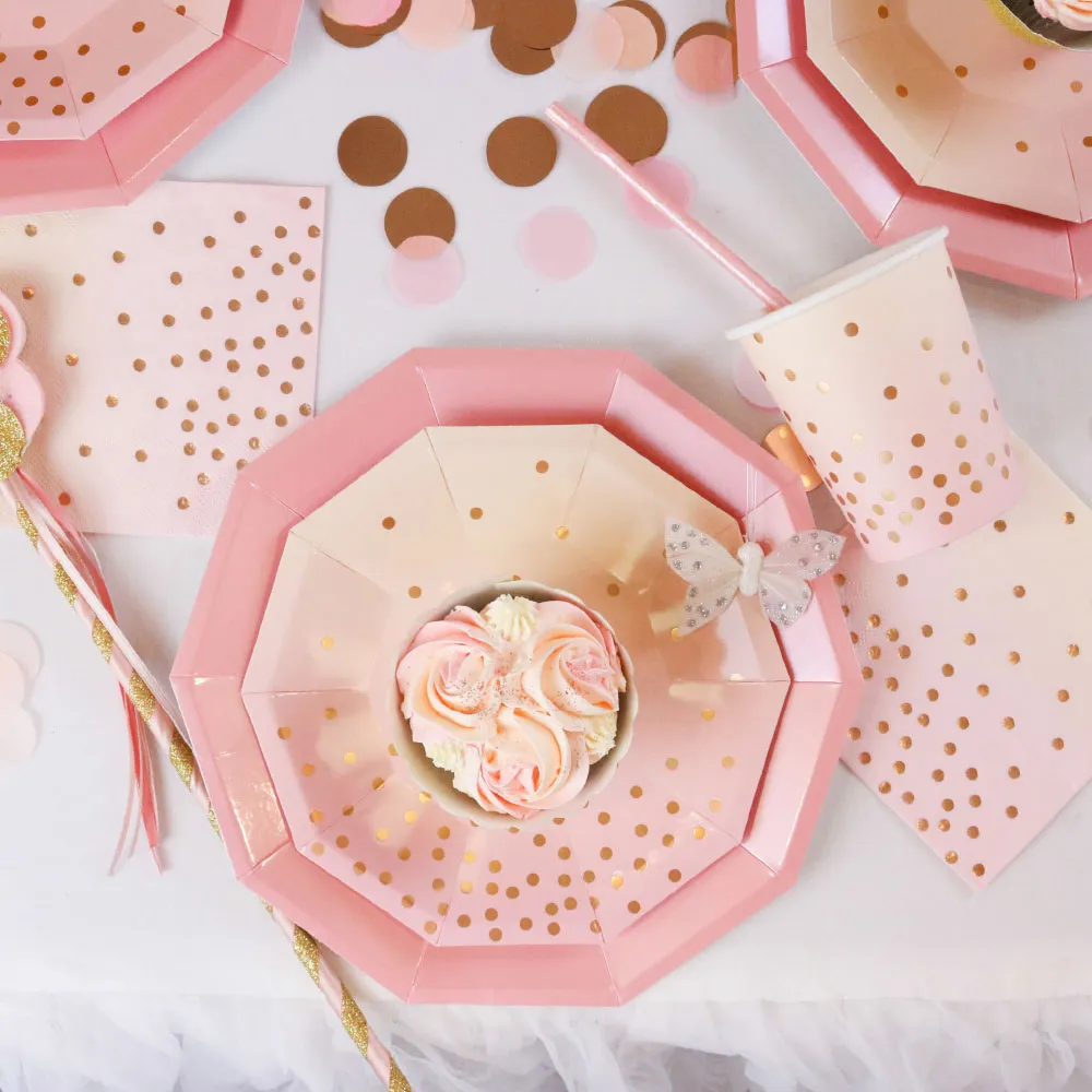 Pink   Peach Cocktail Napkins - Pack of 20