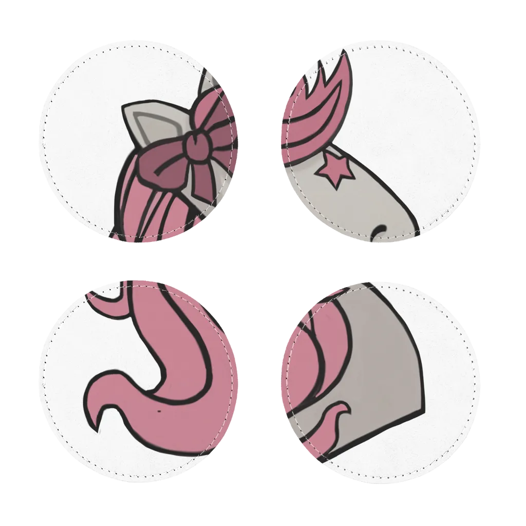 Pink Unicorn Sublimation Coasters Pack of Four