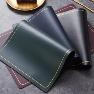 Plain PU Leather Rectangle Placemat