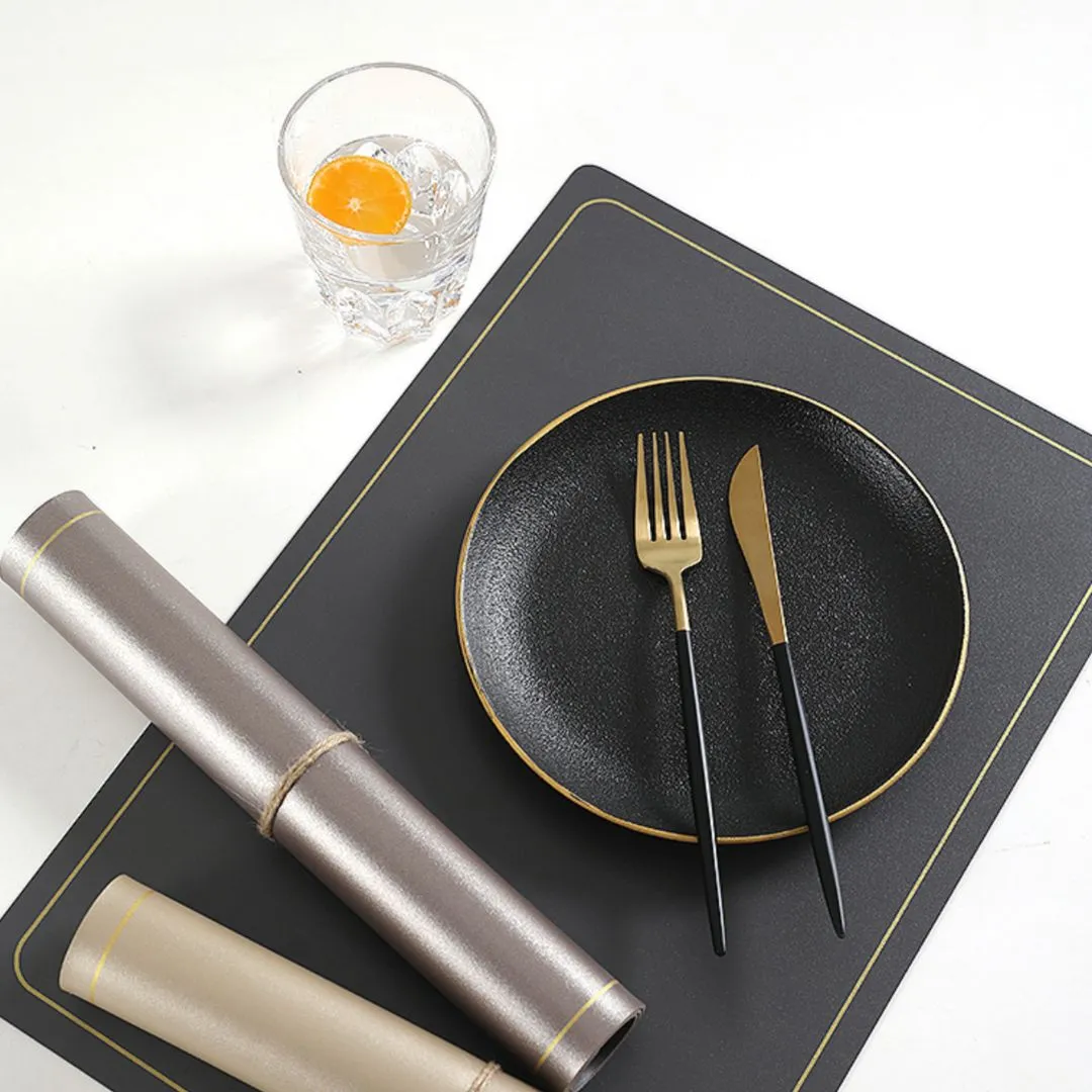 Plain PU Leather Rectangle Placemat