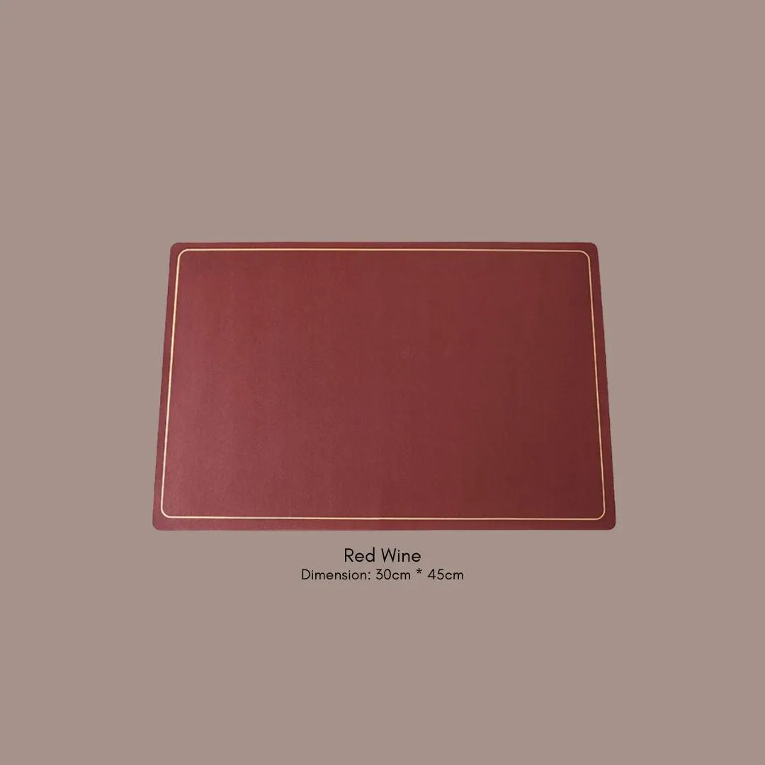 Plain PU Leather Rectangle Placemat