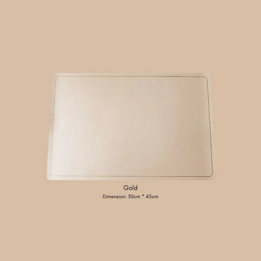 Plain PU Leather Rectangle Placemat