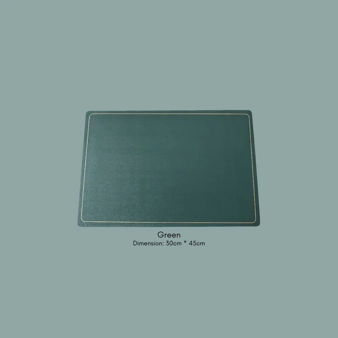 Plain PU Leather Rectangle Placemat