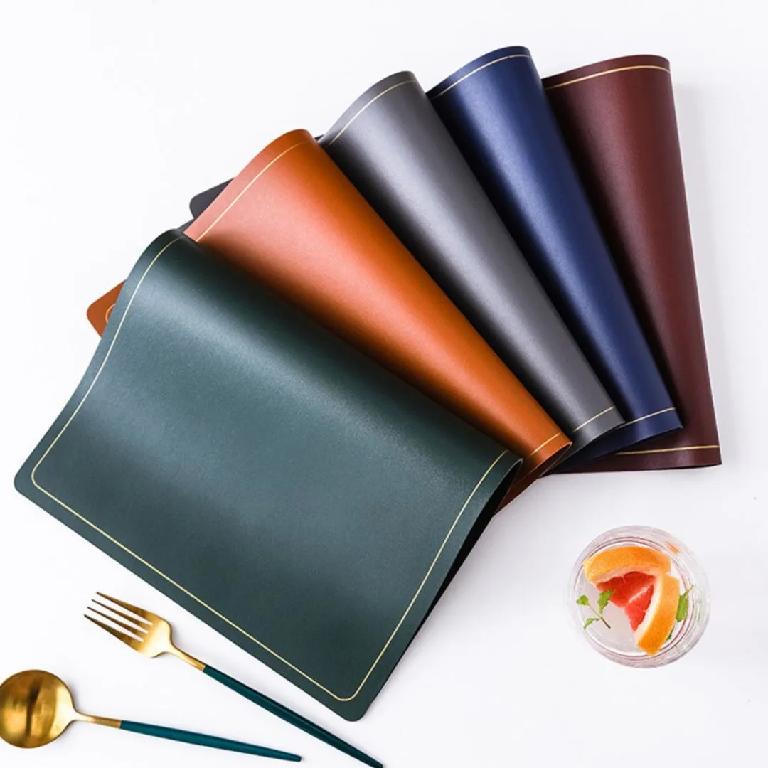 Plain PU Leather Rectangle Placemat