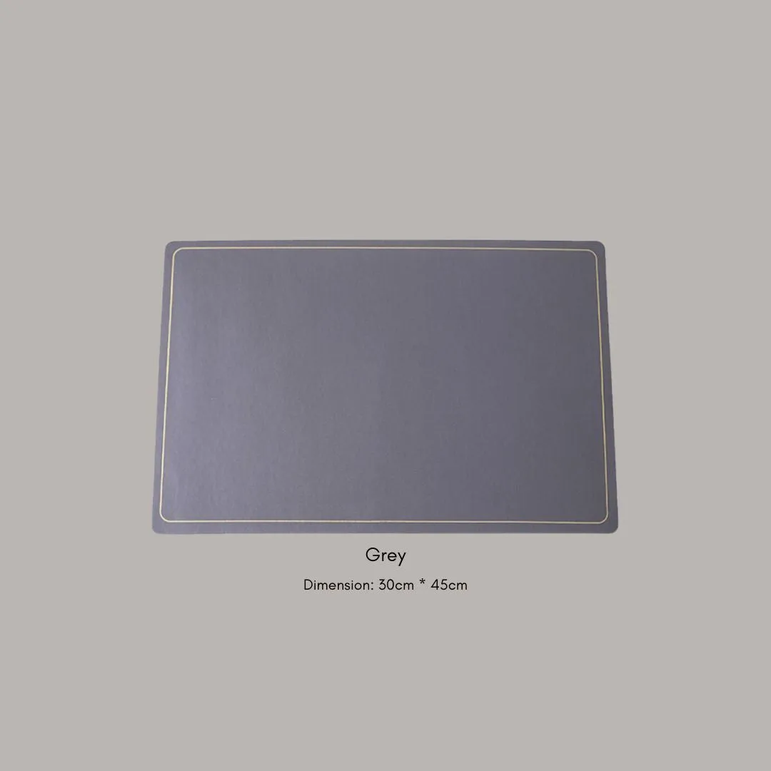 Plain PU Leather Rectangle Placemat