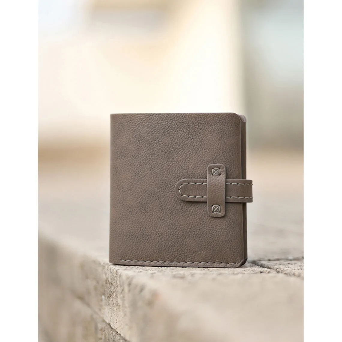 POPSEWING® Top Grain Leather Grey Men's Wallet DIY Kit