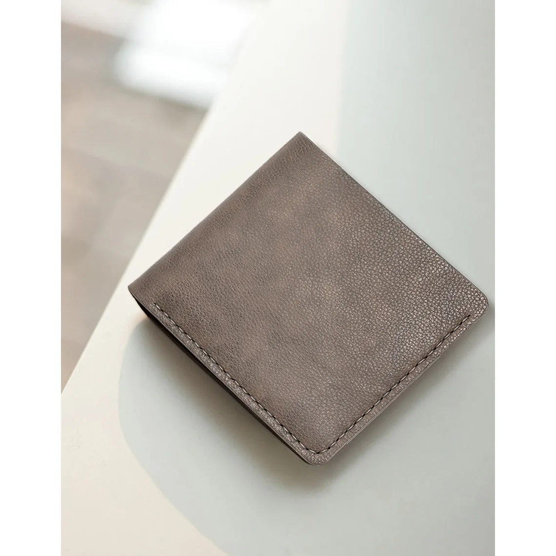POPSEWING® Top Grain Leather Grey Men's Wallet DIY Kit