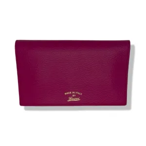 Pre-Owned Gucci Pink Leather Wallet on Chain Crossbody