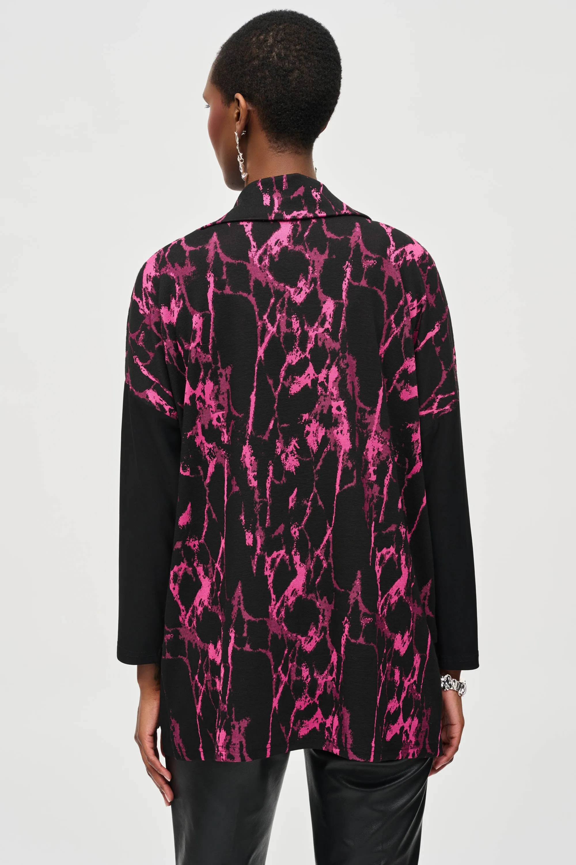 PRINT ZIP COWL TOP