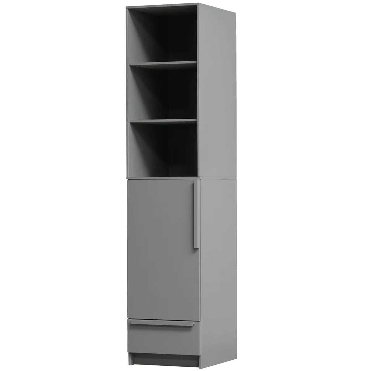 Pure Concrete Grey 1 Door Split Wardrobe