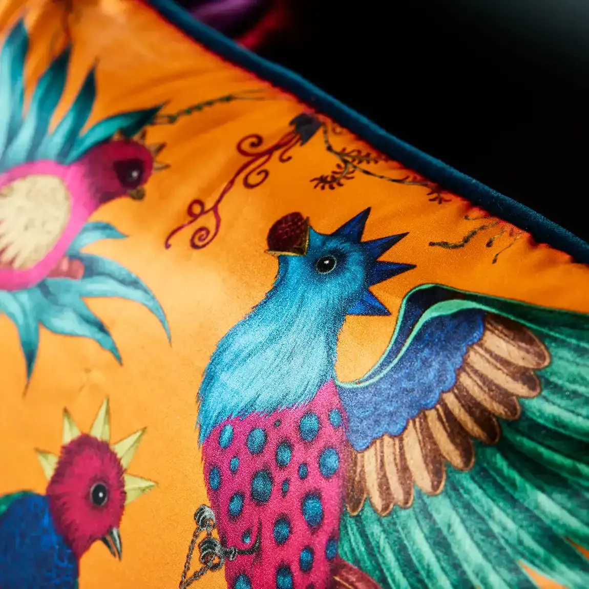 Quetzal Silk Bolster Cushion