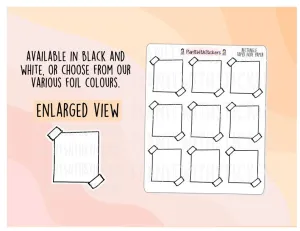 Rectangle Taped Note Paper Functional Stickers