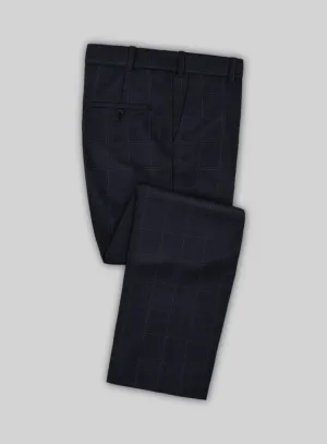 Reda Cashmere Blue Windowpane Wool Pants