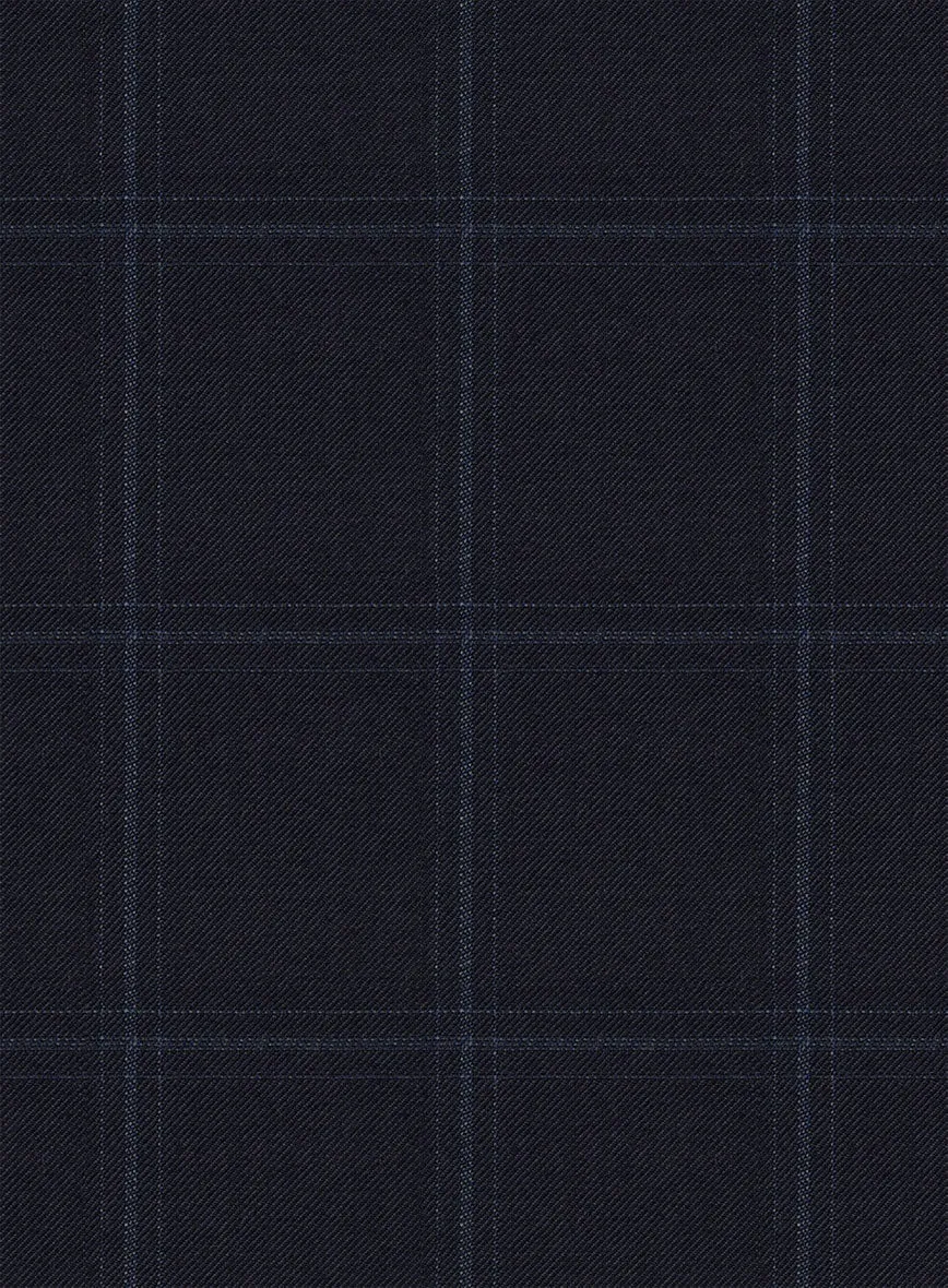 Reda Cashmere Blue Windowpane Wool Pants