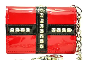 RedTrifold Wallet WithBlack Cross