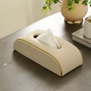 Relca Leather Tissue Box - Ivory